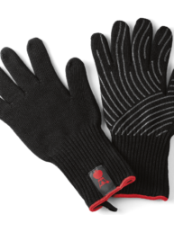he Weber Premium Gloves protect your hands from a hot barbecue, and have a silicone palm for gripping your most prized barbecue tools – a necessity for the serious barbecue master.