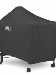 This lightweight yet durable Premium Cover is easy to pull on and off your Weber Performer Kettle barbecue. Its fastening straps keep it from blowing away, and its water resistant material helps to maintain a clean, sleek surface.