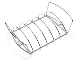 The heavy gauge, nickel plated steel rib rack allows you to stand ribs, chops and chicken pieces in an upright position.